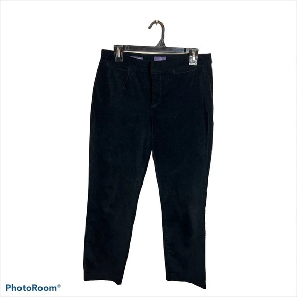 NYDJ CORYNNA Ankle  Black Velvet cropped pants Sz 6P - Picture 6 of 6